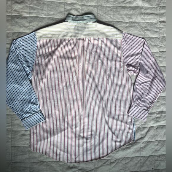 Brooks Brothers Rainbow Striped Colorblock Button Down Shirt Preppy Academia- L - Picture 2 of 10